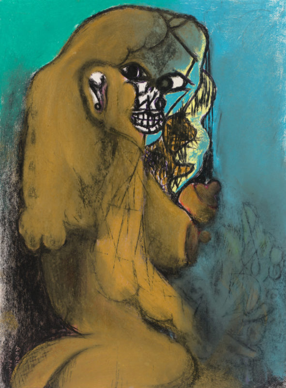 Rhys Lee 'In the mirror' 2021 unframed pastel on paper 76 x 56 cm
