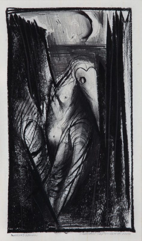 Wendy Stavrianos 'The Dress 2 (Night Series)' 1985 Pencil and conte on paper 28 x 17.5 cm
