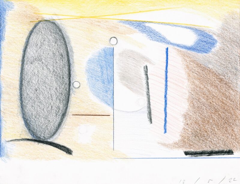 Martin George 'Measuring the wind' 2022 pencil on paper 25 x 32.5 cm $400