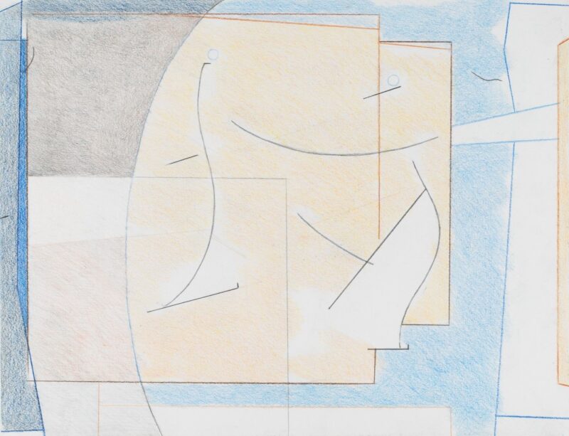 Martin George 'Mirror (stage)' 2022 pencil on paper 25 x 32.5 cm $400