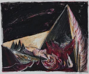 Wendy Stavrianos 'Night's Edge (Study)' 1985 Oil pastel, mixed media on paper 50 x 60 cm