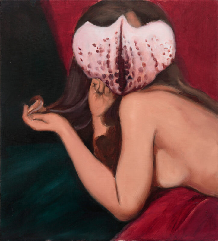 Heidi Yardley 'Passion flower' 2024 oil on board, framed 35 x 31 cm $3,300