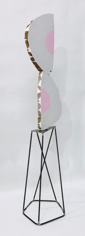Peter Sharp 'Reflector' 2019 acrylic paint on timber with a steel plinth 170 x 40 x 30 cm