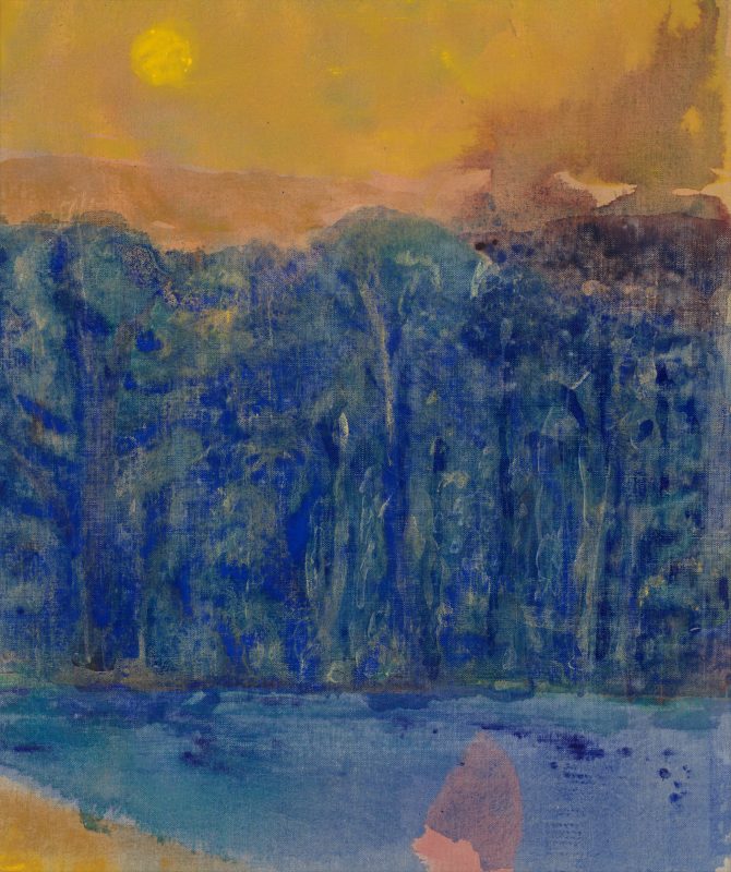 Betra Fraval 'River's edge 2' 2025 synthetic polymer on linen 60 x 50 cm $2,900