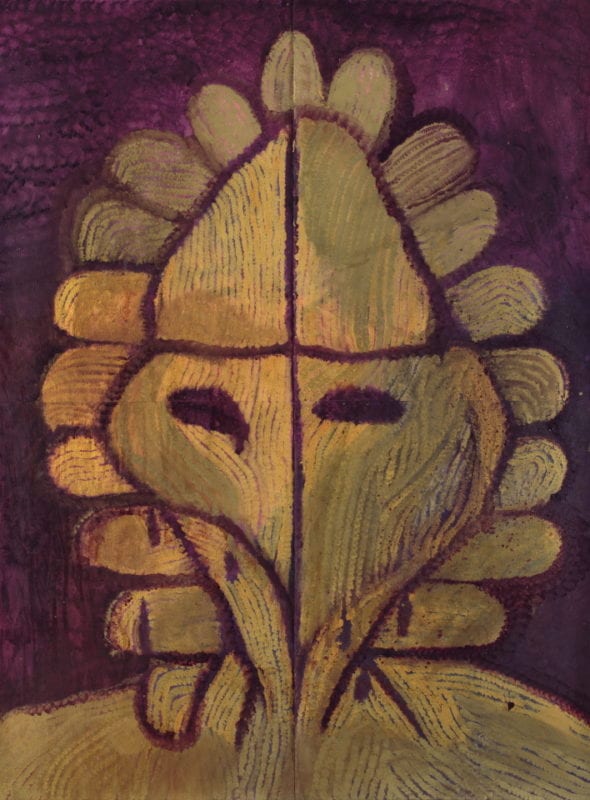 Rhys Lee 'The mask of the female crane fly' 2015 acrylic on paper 152 x 114 cm