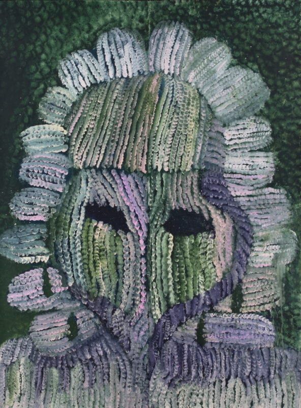 Rhys Lee 'The mask of the female crane fly' 2015 acrylic on paper 152 x 114 cm