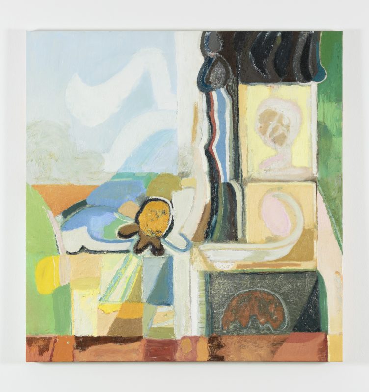 Pia Murphy 'Stacked windows' 2024 oil on linen 106.5 x 101.7 cm $5,000