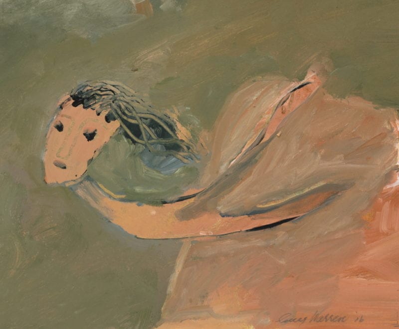 Guy Warren 'Leaping off cliffs' 2016 acrylic on paper 27 x 32.5 cm