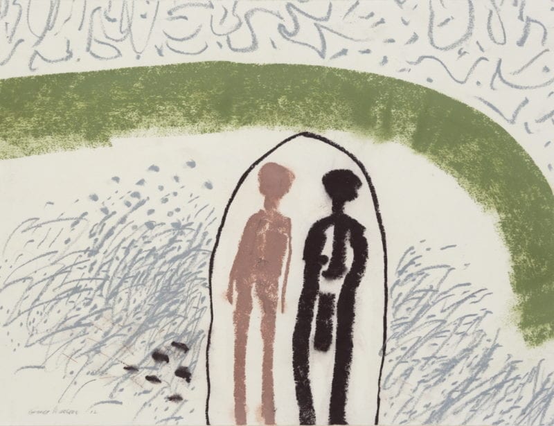 Guy Warren 'Two figures' 2012 pastel on paper 42 x 55 cm