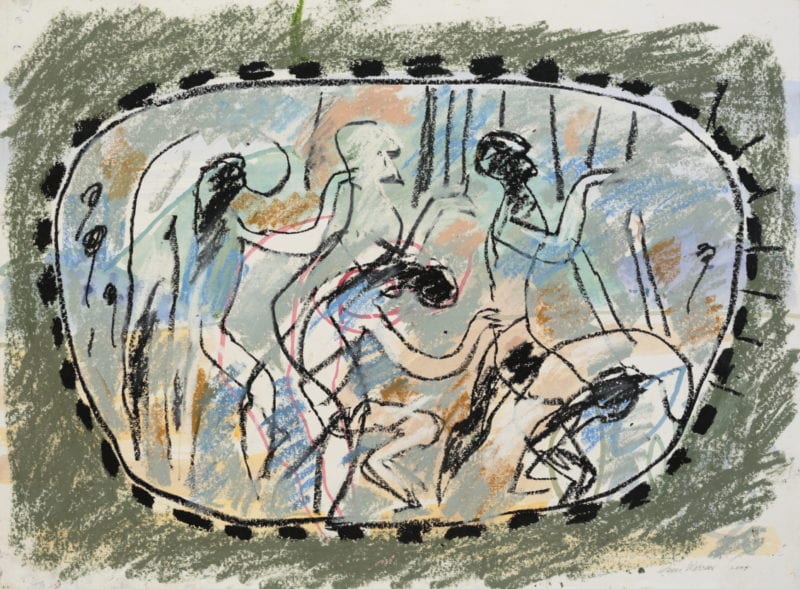 Guy Warren 'Dance' 2000 oil pastel on paper 56 x 76 cm