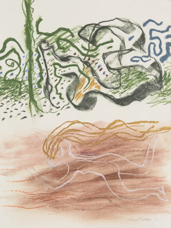 Guy Warren 'Swimmer with yellow hair' 1975 pastel on paper 55 x 41.5 cm $4,900