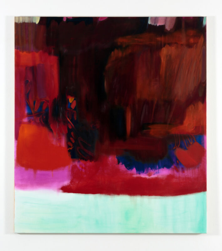 Elyss McCleary 'Four slides a minute dissolved onto the screen' 2024 oil on linen 138 x 122 cm $5,500