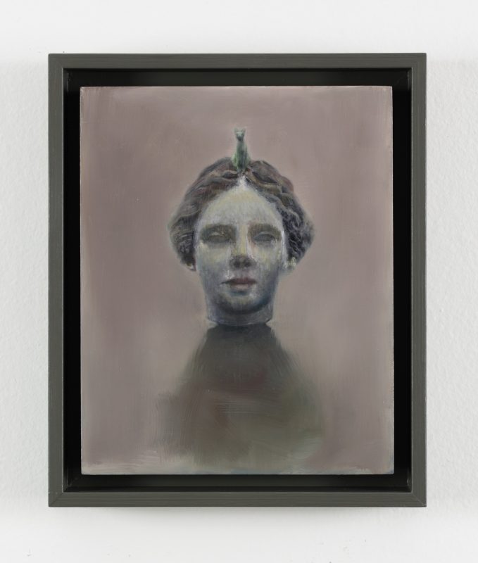 Kez Hughes 'Oracle' 2024 oil on board 25 x 19.8 cm $1,900