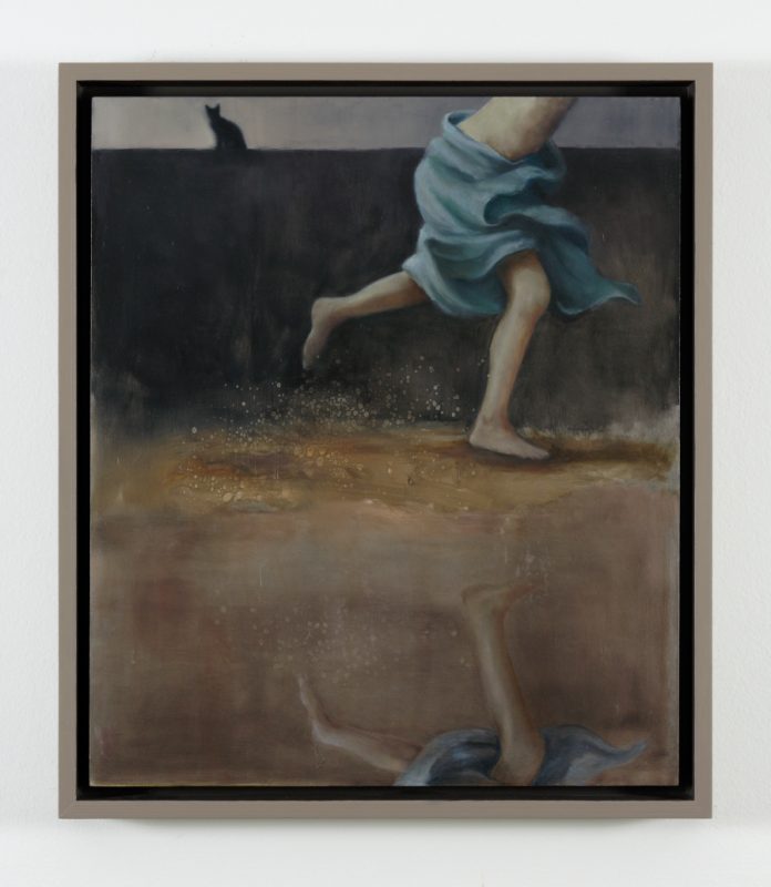 Kez Hughes 'The information' 2025 oil on board 70 x 60 cm $3,900