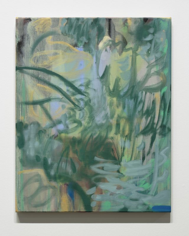 Elyss McCleary 'Little rainbow on the leaves'  2022 oil on linen 50.5 x 40.5 cm $1,500