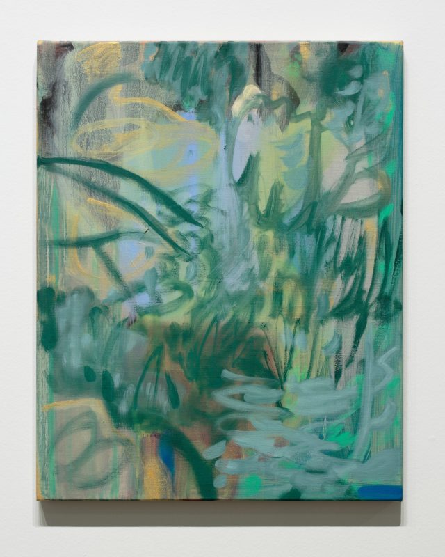 Elyss McCleary 'Little rainbow on the leaves' 2022 oil on linen 50.5 x 40.5 cm $1,500