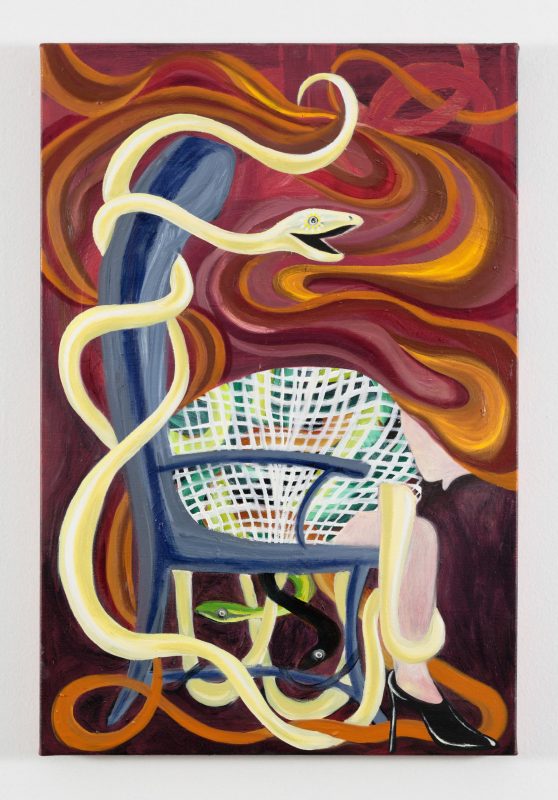 Tai Snaith 'How to brace in first class' 2025 oil on canvas, unframed 83.5 x 56 cm $5,500
