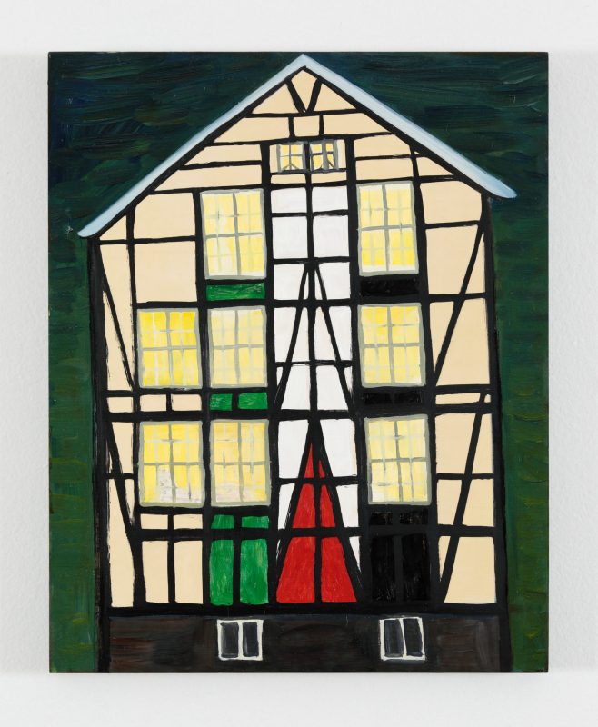 Tai Snaith 'Danish architecture (on a dark day)' 2025 oil on timber panel, unframed 50 x 40 cm $2,200