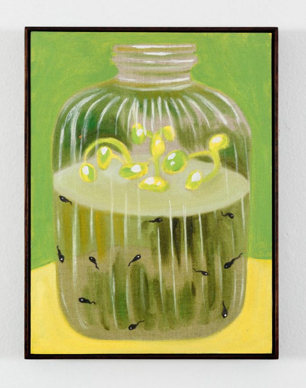 Tai Snaith 'Pollywogs of potential' 2025 oil on linen board, framed 40.5 x 30.5 cm $1,900