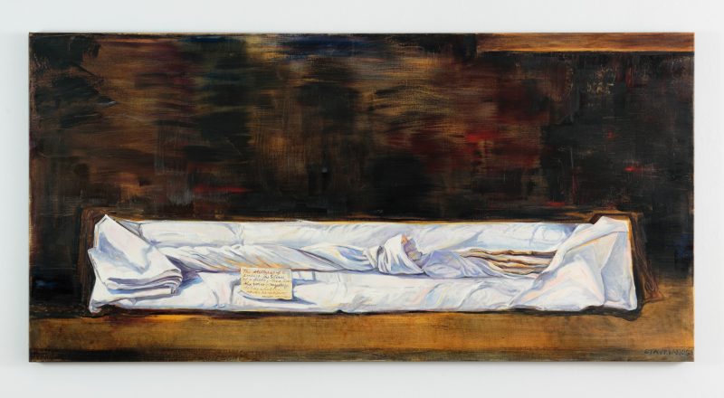 Wendy Stavrianos 'The gatherer's knot no. 2' 2004 oil on linen 100 x 203 cm $22,000
