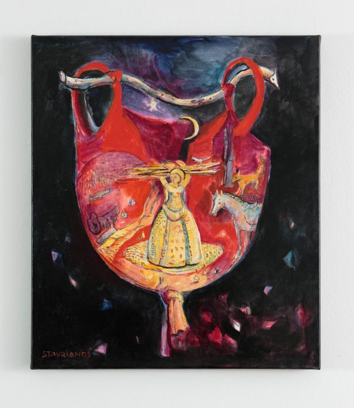 Wendy Stavrianos 'Child's pouch' 2025 acrylic on canvas 72 x 61 cm $5,500