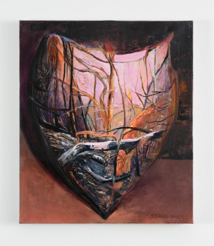 Wendy Stavrianos 'Burnt landscape pouch' 2005 oil on linen 72 x 61 cm $5,500