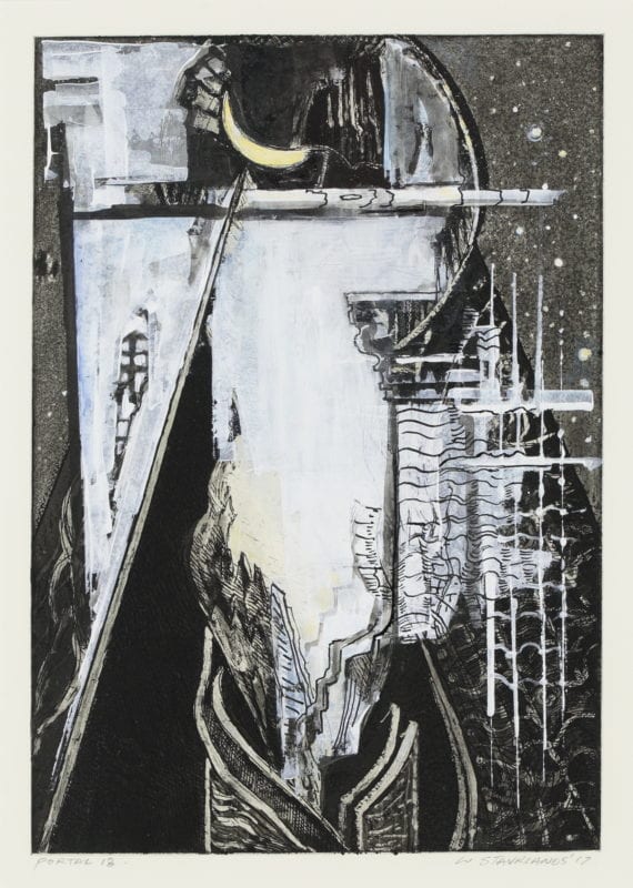 Wendy Stavrianos 'Portal 18' 2017 mixed media on paper 20.5 x 29.5 cm $1,500