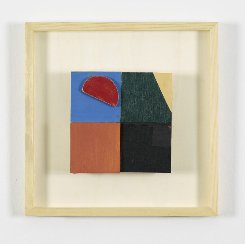 Antonia Sellbach 'Parts and gestures 1' 2025 acrylic and balsawood on wooden board 30 x 30 cm $1,100