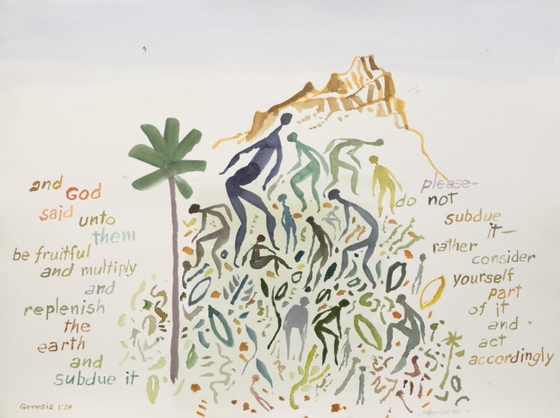 Guy Warren 'Genesis revisited (3)' 2019 watercolour, framed 57 x 76 cm