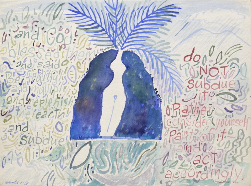 Guy Warren 'Genesis revisited (2)' 2000 watercolour, framed 57 x 76 cm