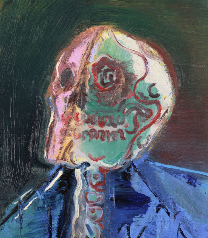 Rhys Lee 'Skull no. 3' 2021 oil on canvas 52 x 46 cm