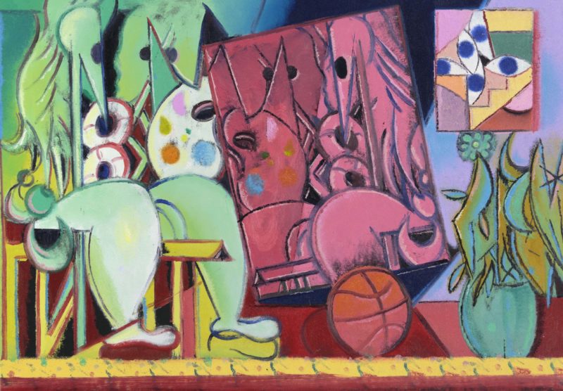 Rhys Lee 'Reflection of a painter' 2021 oil on canvas 93 x 130 cm