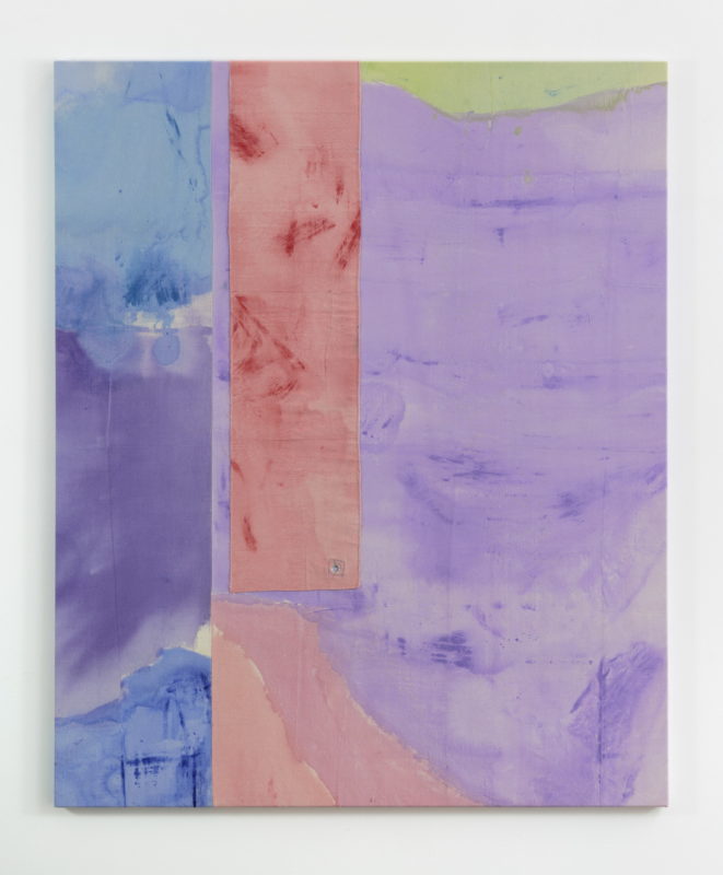 Kylie Banyard 'Soft pause (medium)' 2022 acrylic and appliqué on canvas 168 x 137 cm $4,400