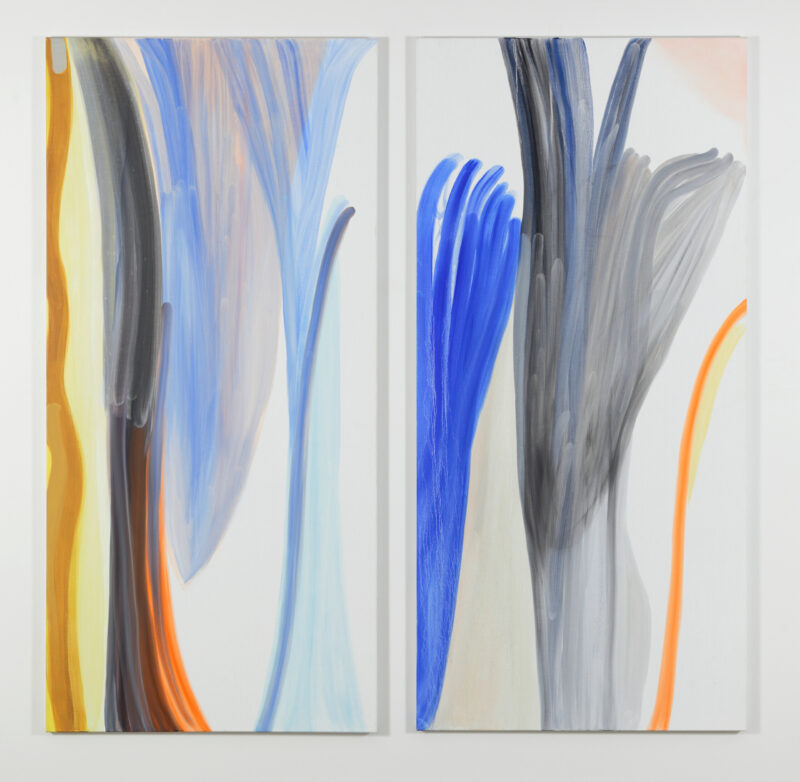 Elyss McCleary 'A tender anchor 1 and 2' 2021 oil on linen diptych 248 x 122 cm 
