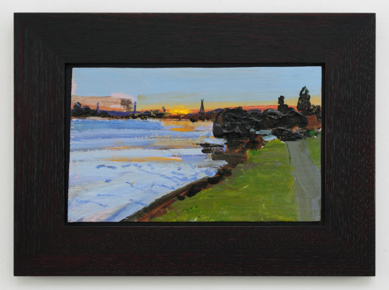 Peter Sharp 'Meadowbank, Parramatta River II' 1998 acrylic on board 19.5 x 32 cm