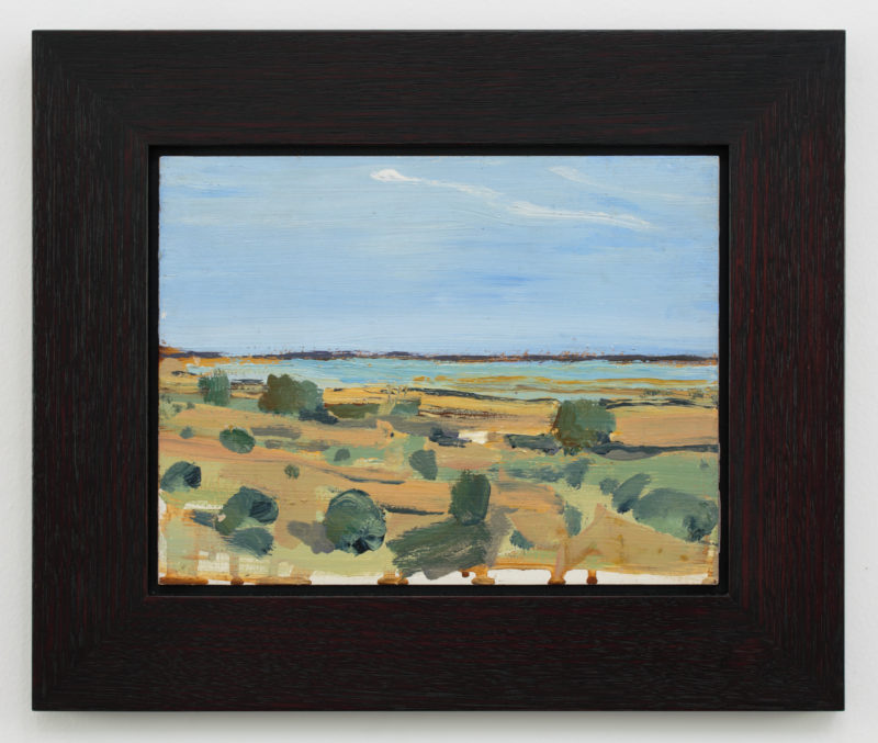 Peter Sharp 'Menindee Lakes' 1992 acrylic on board 23.5 x 30.5 cm