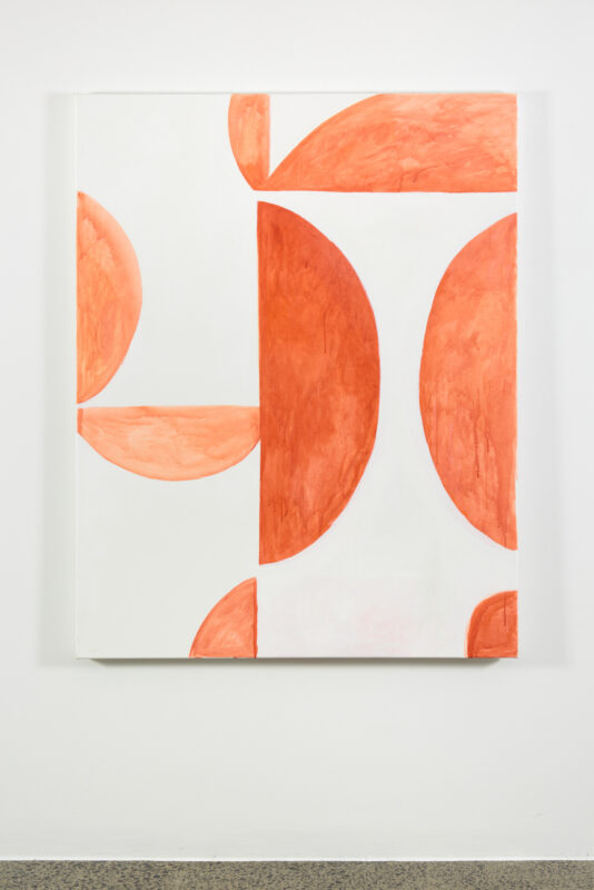 Antonia Sellbach 'Dots and arcs (the monochromes) 14' 2022 acrylic paint on gesso 150 x 117 cm $4,900