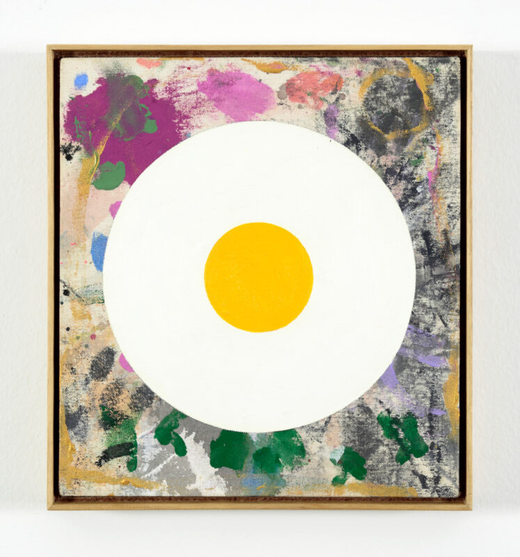 Leo Coyte 'Egg on' 2023 oil on canvas 30 x 27 cm