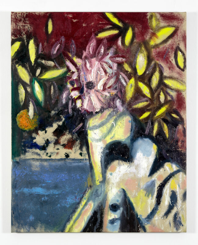 Rhys Lee 'Athens orange tree cat' 2023 oil on canvas 98 x 77.5 cm