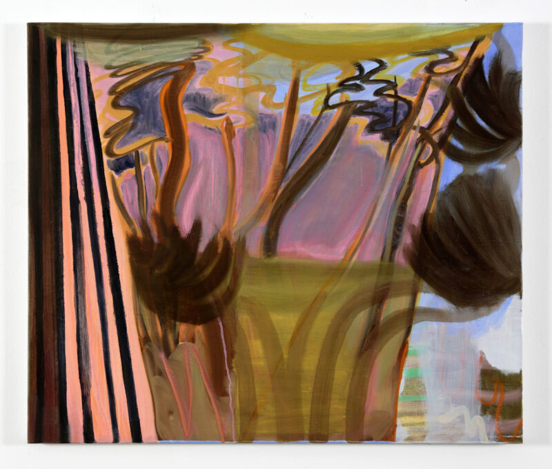 Elyss McCleary 'Parts of a reverie tableau of watchers and dancers in the wings'  2023 oil on linen 71 x 83.5 cm $2,500