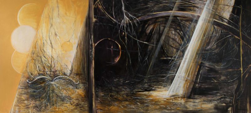 Wendy Stavrianos 'Shaft' 2011 acrylic on canvas 187 x 420 cm