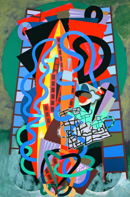 Alun Leach-Jones 'Snakes and Ladders' 2004 acrylic on canvas 183 x 122 cm