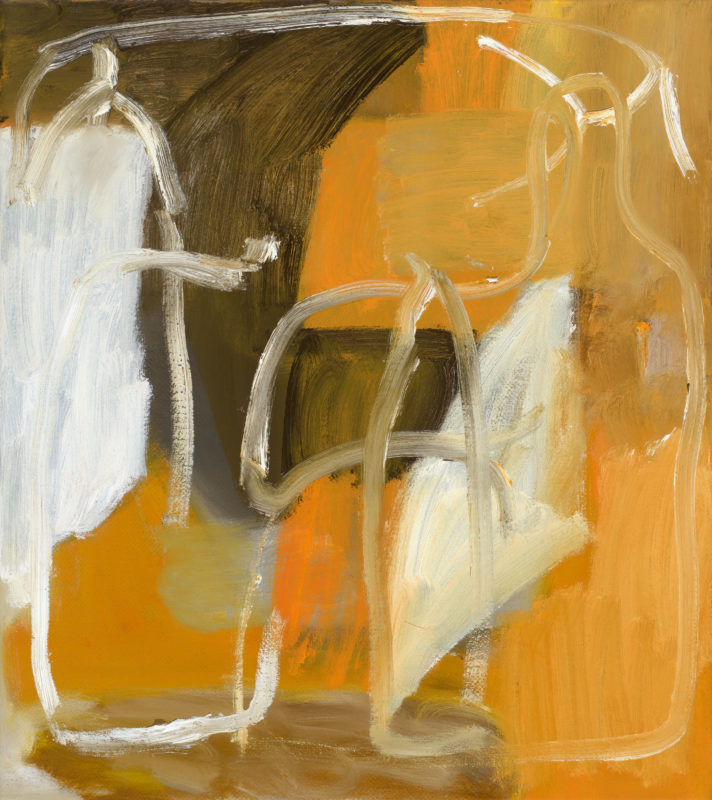 Eleanor Louise Butt 'Sculptural form (II), orange and white' 2020 oil on linen 46 x 41 cm SOLD