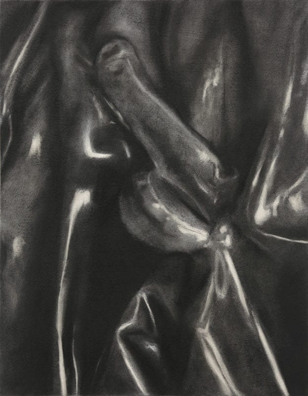 Heidi Yardley 'Second skin' 2019 charcoal on primed paper 48 x 38 cm $2,200