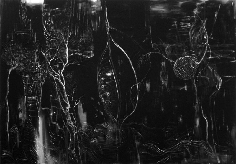 Wendy Stavrianos 'Threads of night and half light' 2011-12 acrylic on canvas 188 x 269 cm $40,000