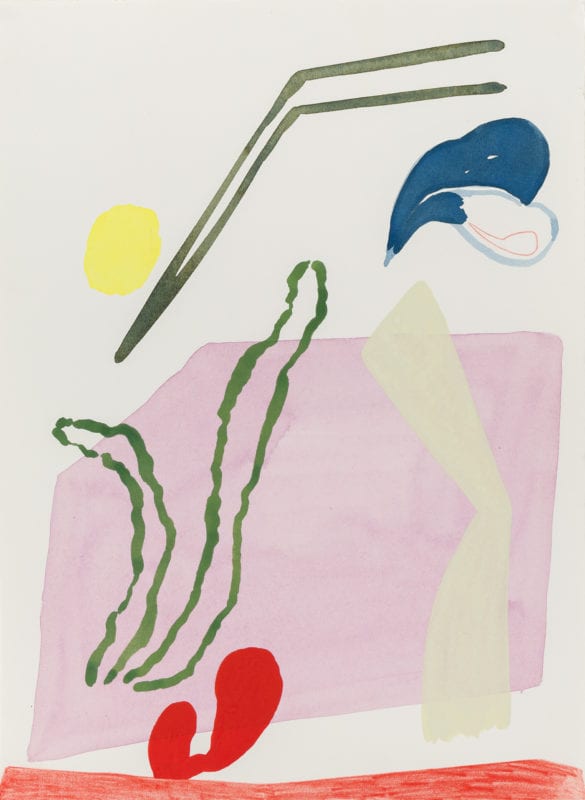 Tonee Messiah 'Two Way' 2020 watercolour and gouache on cotton rag (framed) 38 x 28 cm SOLD