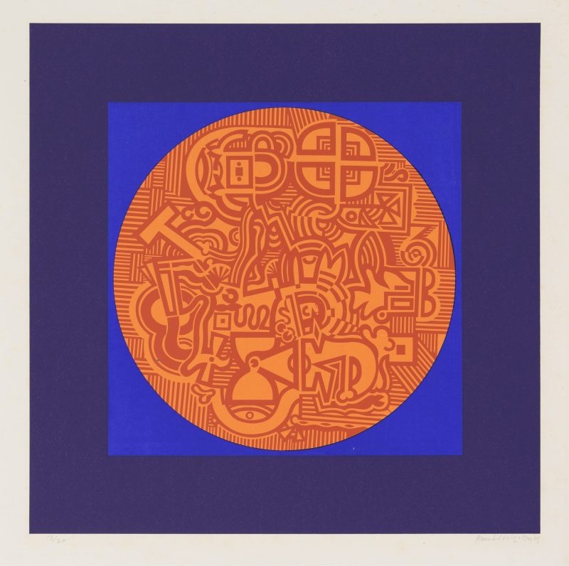 Alun Leach-Jones 'Orange disc' 1967 screenprint, from edition of 20 51 x 51 cm $1,500
