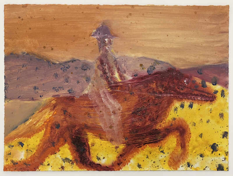 Rhys Lee 'Rider #18' 2016 mixed media on paper, unframed 29 x 38 cm $1,100