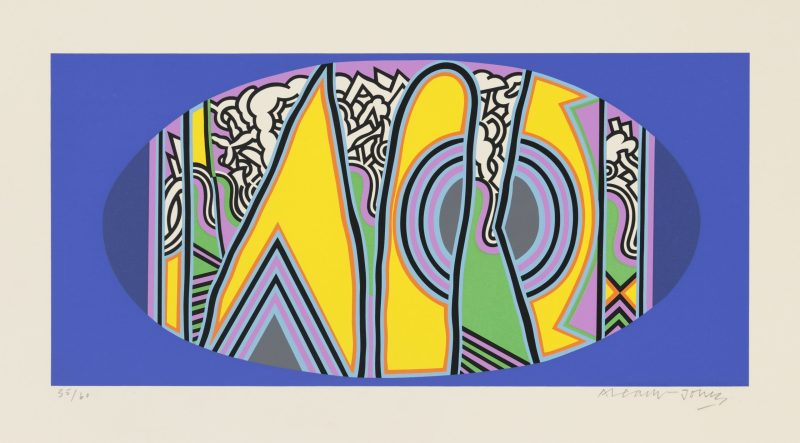 Alun Leach-Jones 'Pueblo' 1973 screenprint, from edition of 60 25 x 52 cm $500