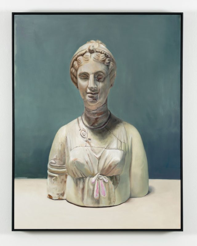 Kez Hughes 'Hold your breath, after Persephone, Archaeological Museum Aidone, Sicily' 2024 oil on linen 112 x 87 cm $7,900